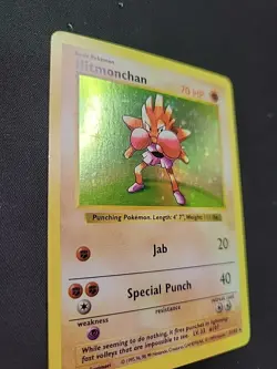 Pokemon TCG Hitmonchan Base Set 7/102 Holo Shadowless Holo Rare - Image 4