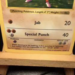 Hitmonchan 7/102 SHADOWLESS Base Set Holo Rare Unlimited WOTC Pokemon TCG NM - Image 2