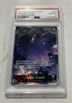Caesar Clown Leader OP10-002 Alt Art Royal Blood One Piece English PSA 10 - Image 2