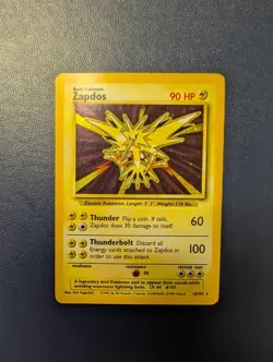 Pokemon TCG Zapdos Base Set Holo #16/102 Vintage WOTC - Image 1
