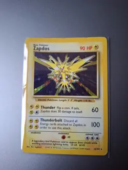 Pokemon Cards: Base Set Rare Holo: Zapdos 16/102 TCG 1999 WOTC Vintage - Image 1