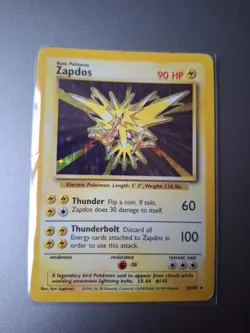 Pokemon Cards: Base Set Rare Holo: Zapdos 16/102 TCG 1999 WOTC Vintage - Image 2