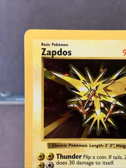 Pokemon TCG Zapdos 16/102 Base Set Shadowless Holo Rare 1999 VTG WOTC LP - Image 2