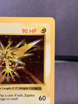 Pokemon TCG Zapdos 16/102 Base Set Shadowless Holo Rare 1999 VTG WOTC LP - Image 3
