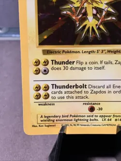 Pokemon TCG Zapdos 16/102 Base Set Shadowless Holo Rare 1999 VTG WOTC LP - Image 5