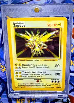 Pokemon TCG Zapdos Holo Rare Base Set 16/102 WOTC Vintage 1999 - Image 1