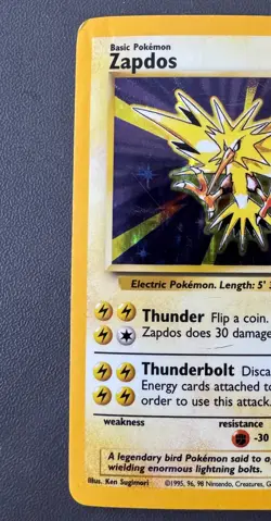 Pokemon Cards: Base Set Rare Holo: Zapdos 16/102 TCG 1999 WOTC Vintage - Image 3
