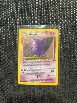 Pokemon TCG Gengar Fossil Holo Card 5/62 Unlimited Rare 1999 MP/HP WOTC - Image 1