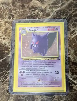 Pokemon Gengar TCG Holo Rare Unlimited Card 5/62 Fossil MP - Image 1