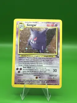 Pokemon TCG Gengar Fossil Holo Card 5/62 Unlimited Rare Vintage WOTC MP 1999 - Image 1