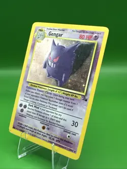 Pokemon TCG Gengar Fossil Holo Card 5/62 Unlimited Rare Vintage WOTC MP 1999 - Image 2