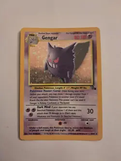 Gengar 5/62 Fossil Base Holo Rare 1999 LP/MP Condition Pokemon TCG Card - Image 1