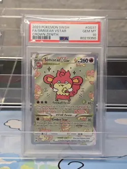 2023 Pokemon Crown Zenith Simisear VSTAR Full Art GG37/GG70 Card PSA 10 - Image 1