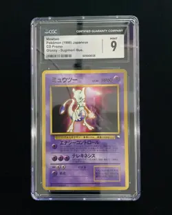 1998 Pokemon Japanese CD Promo #150 Mewtwo Glossy Sugimori Illus. CGC 9 gav - Image 1