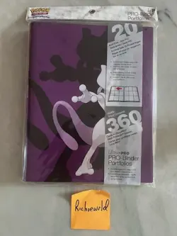 ULTRA PRO Pokemon 9 pocket MEWTWO 'PRO' album Binder-Holds 180-360cards - Image 1
