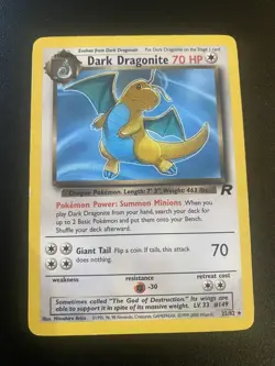 Pokemon Dark Dragonite TCG Card 22/82 Team Rocket, Non-Holo Rare - Image 1
