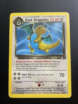 Pokemon Dark Dragonite TCG Card 22/82 Team Rocket, Non-Holo Rare - Image 1