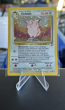 Pokemon TCG Clefable Base Set 2 Holo Unlimited Rare Card 5/130 - Image 1