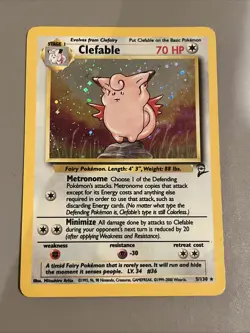 Pokemon TCG Clefable Holo Rare Card Base Set 2, 5/130 - Image 1