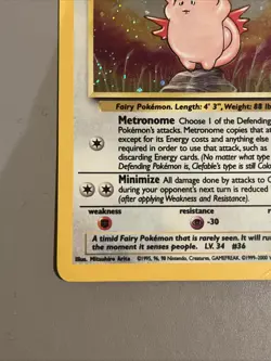Pokemon TCG Clefable Holo Rare Card Base Set 2, 5/130 - Image 3