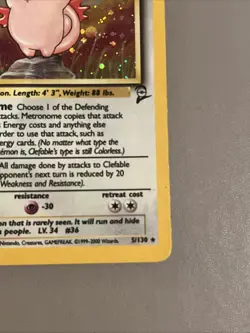 Pokemon TCG Clefable Holo Rare Card Base Set 2, 5/130 - Image 4