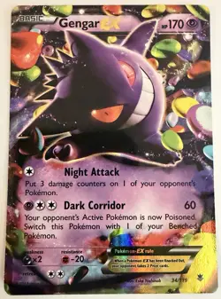 Pokemon Gengar EX Card Full Art Holo Rare, Phantom Forces 34/119 - Image 1