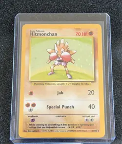 Hitmonchan Holo 7/102 Base Set Vintage Pokemon Card WOTC - Image 1