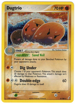 Dugtrio 5/100 EX Crystal Guardians Rare Holo Pokemon Card - Image 1