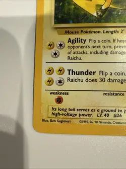 Pokemon Card Raichu 14/102 Base Set Unlimited Holo Rare - Image 2