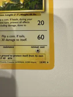 Pokemon Card Raichu 14/102 Base Set Unlimited Holo Rare - Image 3