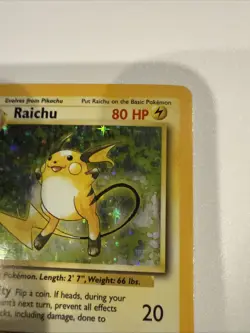 Pokemon Card Raichu 14/102 Base Set Unlimited Holo Rare - Image 4