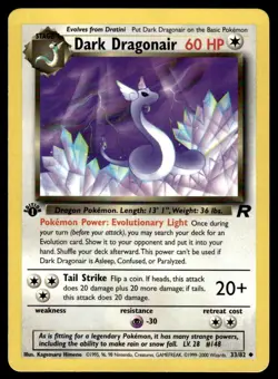 Pokemon TCG Team Rocket (1st Edition) #33/82 Dark Dragonair LP+ - Image 1