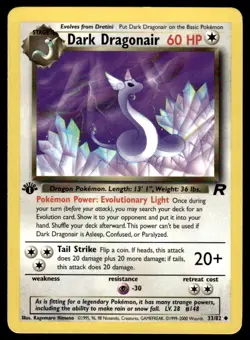 Pokemon TCG Team Rocket (1st Edition) #33/82 Dark Dragonair LP+ - Image 1