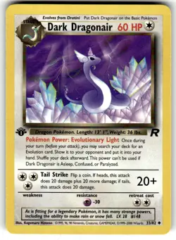 Pokemon TCG Team Rocket (1st Edition) #33/82 Dark Dragonair LP+ - Image 1