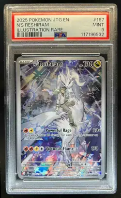 2025 Pokemon SV Journey Together JTG EN N's Reshiram #167/159 PSA 9 - Image 1