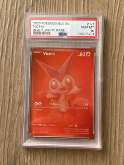 Pokemon 2025 Victini 171/086 Black White Rare Black Bolt GEM MINT PSA 10 - Image 1