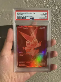 Pokemon 2025 Victini 171/086 Black White Rare Black Bolt GEM MINT PSA 10 - Image 2