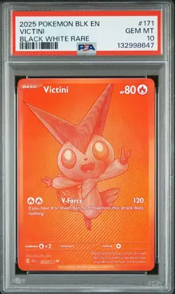 Pokemon 2025 Victini 171/086 Black White Rare Black Bolt GEM MINT PSA 10 - Image 1