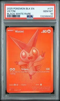 Pokemon 2025 Victini 171/086 Black White Rare Black Bolt GEM MINT PSA 10 - Image 1