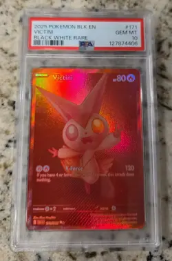 Pokemon 2025 Victini 171/086 Black White Rare Black Bolt GEM MINT PSA 10 - Image 1