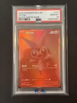Pokemon 2025 Victini 171/086 Black White Rare Black Bolt GEM MINT PSA 10 - Image 1