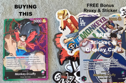 Monkey D. Luffy EB02-010 One Piece TCG Base Leader Extra Booster Set FREE BONUS - Image 1