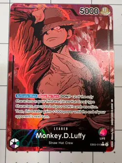 One Piece TCG- ENGLISH Monkey D. Luffy (EB02-010) Alternate Art, Near Mint - Image 1
