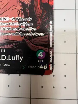 One Piece TCG- ENGLISH Monkey D. Luffy (EB02-010) Alternate Art, Near Mint - Image 5