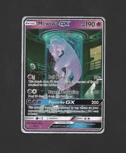 Pokemon Mewtwo GX TCG Shining Legends Holo Card 78/73 Secret Rare - Image 1