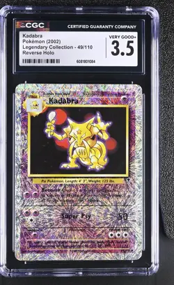 CGC 3.5 Kadabra 2002 Legendary Collection 49/110 Reverse Holo Pokemon Card - Image 1