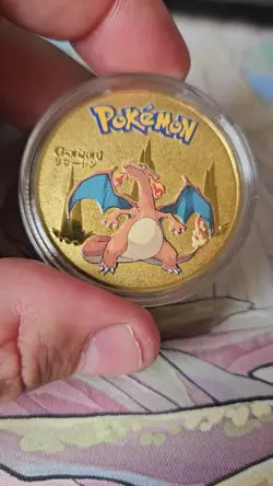 Pokemon Coins Gold Metal COIN Birthday Pikachu Charizard Blastoise Card Coins - Image 2