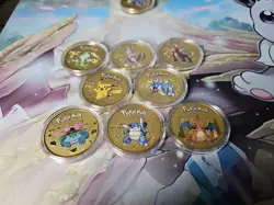 Pokemon Coins Gold Metal COIN Birthday Pikachu Charizard Blastoise Card Coins - Image 5