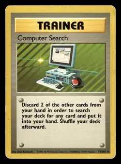 Computer Search 71/102 Rare Base Set Pokemon Card - Image 1