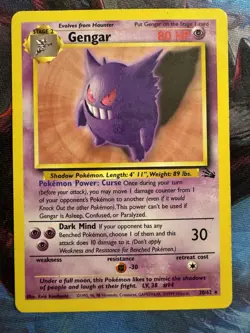 Pokemon TCG Gengar #20/62 Fossil Non-Holo Unlimited WOTC VTG 1999 MP - Image 1